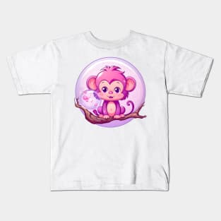 Purple Monkey in a Bubblegum Tree Kids T-Shirt